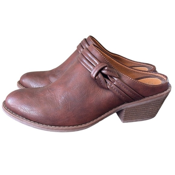 Sofft Eurosoft Amelia‎ Brown Mules Clogs Slip-on Vegan Size 8.5 - Picture 2 of 9